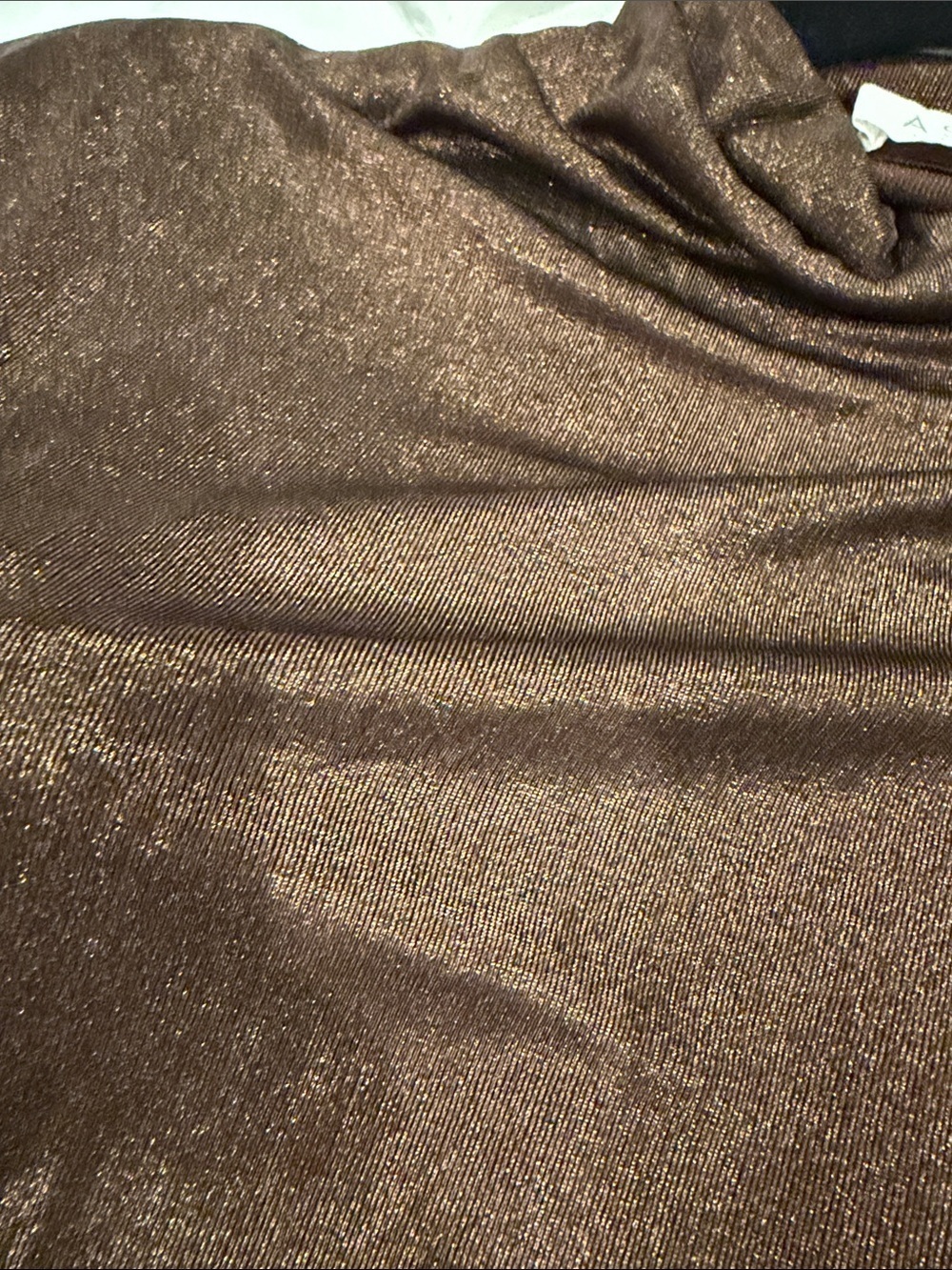 NWOT Astr Shimmery Metallic Brown Draped Cowl Neck Top Size XS - Picture 7 of 8